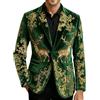 KHIRVWL Blazer Uomo Invernale Giacca Natalizia Stampa Albero Natale Cappotto Fiocco di Neve Giubbotto in Pile Giacche Monopetto Felpa Colletto Risvolto Giacca Xmas Divertente Abbigliamento per Tempo Libero