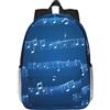 JGHHOUN Zainetto elegante con stampa di note musicali blu, leggero, per laptop, scuola, viaggi, università, uso quotidiano