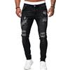 Osheoiso Jeans Uomo Pantaloni Slim Fit Strappato Stretch Skinny Ripped Casual Dritti Denim Pantalon Hip Hop Cargo Moda Chino A Nero S