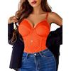 Avidlove Intimo per donne, corsetto sexy, reggicalze, set di lingerie, body teddy monopezzo, outfit da camera da letto, Arancione/rosso sera a zig-zag (Sunset Chevron), S