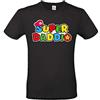 DND DI D'ANDOLFO CIRO Maglia Uomo Super Daddi Bianca - Nera - Blu - Blu Royal - Regalo Festa del papà o Compleanno - Super papà (Nero, M)