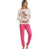 Gorjuss Pigiama Donna Santoro Invernale in Caldo Cotone Art. 62384 (IT, Testo, M, Regular, Regular, Beige)