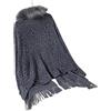 CAZSTYK Scialle con colletto peloso sciolto cardigan lavorato a maglia modello animale manica lunga aperto davanti maglione scialle avvolgere per le donne poncho mantelle stampa leopardata scialle cardigan
