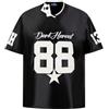 Sybnwnwm Camicie in jersey da uomo con numero grafico Y2k Baggy Jersey camicie con scollo a V T-shirt T-shirt Streetwear Top, A-nero, S