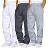 Generic 3 Confezioni di Pantaloni Sportivi da Uomo Oversize in Felpa con Tasche, Pantaloni da Tute con Elastico in Vita, Pantaloni da Outdoor Comodi, Morbidi e Leggeri, bianco, M