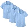 Generic Top da donna a maniche corte, senza pieghe, camicia formale per interviste, petite, ideale per ufficio, da donna, W, XL