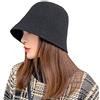 CHERISH Cappello invernale da pescatore da donna, cappello a cloche in lana, tinta unita, caldo cappello da bacino, Rosso, Taglia unica