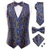 Dcvmvmn Set di gemelli da uomo in seta con gilet, cravatta, papillon e fazzoletto, 4, Medium
