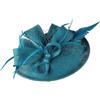 Generic Velo in sinamay a goccia e piuma fascinator cappello formale matrimonio derby cappello chiesa copricapo, Blu ottanio, Taglia unica