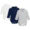 Moda Egidio Body Lupetto Ellepi Caldo Cotone Manica Lunga Unisex (Bianco Cielo Grigio, 3 anni)