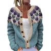 Chanpning Cardigan Da Donna Stile Etnico Vintage Floreale Invernale Maglione Donna In Lana Colorato Aperto Leggero Maglioni In Cashmere Con Bottoni Giubbotto a Maglia Chic Morbido Pesante Sul Davanti Jersey