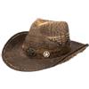 LIPODO CAPPELLISHOP Talico Cappello da Cowboy Paglia Screziato Bicolore con Fascia in Tessuto Unisex Primavera Estate