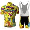 Mydawan Completo Ciclismo Uomo Abbigliamento Bici MTB Estivo Maglia Ciclista Manica Corta,Maglietta Bicicletta e Salopette Pantaloncini con 9D Gel Imbottiti,Tuta Ciclo Asciugatura Rapida Traspirante(3,3XL)