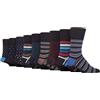 Gentle Grip Confezione multipla da 9 paia di calzini da uomo in bambù, morbidi e non elastici, per gambe gonfie, SOMRM060708, 6-11