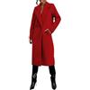 Generic Capotti da donna in lana Eleganti con colletto a revers in lana misto cappotto a bottoncino singolo Trench lungo con tasche Cappotti da inverno eleganti con taglio dritto, Marrone, S
