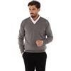 Ciabalù Maglione Uomo Invernale in Lana Merinos Made in Italy Pullover Scollo a V Regular Fit (as6, Alpha, x_l, Regular, Regular, Fango, XL)