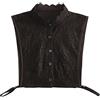RhAny Collare finto, collari staccabili, colletto superiore, camicetta mezza camicia staccabile, colletto falso collare con volant floreale pizzo tipo elegante per donne ragazze (colore: pizzo nero)