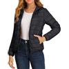 Generico Giacca da Donna Invernale con Cappuccio, Giacca Mezza Stagione Donna Cerniera, Piumini Tinte Unite con Tasche Caratteristico - Giacche Running Traspirante Nero M