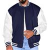 Duohropke Giacca college da uomo in pelle sintetica bomber da uomo giacca college calda bicolore bomber uomo giacca uomo inverno college giacca uomo football college giacca da uomo Oldschool, Blu