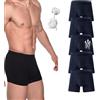 AMOUSDRDR 5 boxer da uomo ultra assorbenti per incontinenza, incontinenza da uomo, a prova di perdite, lavabili, riutilizzabili, a tenuta stagna, in cotone ad alta assorbenza, boxer da uomo, Blu - 5