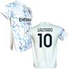 Generico Seconda Maglia Lautaro 10 Away Ghost Aqua Bianca Replica autorizzata 2025-2026 Regalo per Tifosi Calcio Taglie da Bambino e Adulto (IT, Testo, M)