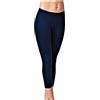 JADEA 3 Leggings Pantacollant Capri Donna 4266 Morbido Cotone Elasticizzato, Nero, L