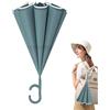 Generic Ombrello lungo invertito, ombrello invertito,Ombrello a manico lungo rovesciato per pioggia e sole - Ombrello grande da donna e uomo per 2 adulti, antivento, per scuola, passeggiate, viaggi,