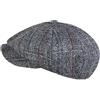 Heavyoff Uomo Baschi Scozzesi Coppola Berretto Strillone Gatsby Tweed Cappello Grigio 1 Large