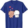 Berentoya Maglietta unisex con panda kawaii con scritta Abbraccio Bubu Dudu Fall in Love at First Sight, regalo divertente per San Valentino, Blu, L