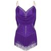 CHICTRY Abito da Donna con Paillettes Nappa Vestito Latino Americano Body da Pattinaggio Artistico Leotards Danza Classica Costume di Jazz Samba Rumba Salsa Nero M