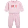 GUESS Set felpa ecologica e pantaloni della tuta per bambine, Cotton Candy Rosa, 3 Mesi