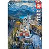 Educa - Puzzle 1000 pezzi Castello di Neuschwanstein | Puzzle castelli e città | Misura 48x68 cm | Per adulti 14+ (19261)