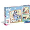 Clementoni - Puzzle per Bambini 3x48 Pezzi Supercolor, per Bambini 5+ Anni, Illustrazione con Personaggi dal Cartone Bluey, Idea Regalo, Made in Italy, 21x20,5 cm, 25003