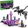 LEGO Minecraft The Ender Dragon and End Ship Building Set, videogioco giocattolo con 2 minifigure Minecraft, set da gioco per bambini, regalo di compleanno per ragazzi e ragazze dagli 8 anni in su,