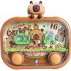 Generico Giochi d'acqua portatili per bambini,Capibara Design Giocattolo a Lancio con Due Pulsanti | con Tema Capibara e Luce LED Flipper Acquatico | per viaggi, scuola, compleanno