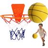 Generico Palla Da Basket Silenziosa con Cesto, Pallacanestro Silenziosa Taglia 3, 18cm Silent Pallacanestro per Casa, Basket Leggero E Silenzioso con Canestro, Rimbalzo Morbido, per 3+ Anni