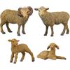 JOKFEICE 4 figure di animali in plastica di pecore famiglia animali modello d'azione progetto scientifico, giocattoli educativi per l'apprendimento, regalo di compleanno, topper per torte, per bambini