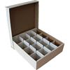 CAGO Scatola di cartone gigante - 3 scatole (bianco) con 16 scomparti per TCG + custodie Collect-it
