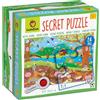 Ludattica - Secret puzzle Il bosco sottospra | Puzzle 24 pezzi con lente spia | bambini 3+ | Due giochi in uno | Dimensione 50 x 35cm | Made in Italy