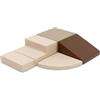 IGLU Soft Play Corner Climber Blocchi per Bambini in Schiuma Set da Gioco per attività 12+ mesi Blocchi di Costruzione Psicomotricità 1 anno 5 XL Cubi Montessori (Chocolate Dune)