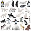 Generico Giocattolo di figure di animali marini,Toppers per torta con e caribù con orso polare portatile - Figurine di animali artici per decorazioni per torte o articoli per feste
