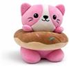 Generisch Peluche a forma di maiale in ciambella, 23 cm, simpatico maiale di peluche, giocattolo morbido per coccolare e giocare (gatto)