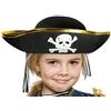 BALINCO Cappello da pirata nero con bordo dorato e teschio per bambini - accessorio per costumi per ragazze e ragazzi per il carnevale