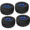 equlup Pneumatici in Gomma, 4pcs 1/10 Monters Pneumatici per Camion Pneumatici per Auto RC e Ruote Adattatore Auto in Gomma Pneumatici di Sostituzione per Auto telecomandata 1/10