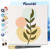 Figured'Art Mini Dipingere con i Numeri 20x20cm con Telaio - Paint by Numbers Felce 1, Passatempo per Adulti, Kit Completo, Hobby Creativi - Quadri fai da te Tela Già Incorniciata