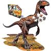 Madd Capp 884016 Shape Puzzle junior, puzzle contorni Velociraptor, 100 pezzi, per adulti e bambini
