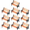 Eawfgtuw Set di 10 sedie per panchina, accessori per diorama, scala HO 1:87, accessori per mobili da strada in miniatura per layout ferroviario paesaggistico, mobili per piattaforme ferroviarie