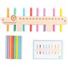 Generico Giocattoli di legno con abbinamento colori, gioco di bastoncini di legno - Gioco per famiglie Giocattolo da viaggio Design coccodrillo | 55 carte fronte-retro Giochi di smistamento di colori vivaci, d