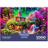 OJASDBDJE Beautiful Cottage 1000 Pezzi Puzzle Scenery Per Adulti E Ragazzi/Bambini Dettagli Nitidi Collection Intrattenimento Creativo Regalo 70x50cm/1000pcs