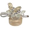 DLM Bomboniere DLM-A1501 Bomboniera utile Lampada a Led cm 8x9x9 con fiore in cristallo brillante e farfalla con strass diamanti e lavorazione madreperla rifinifure argentate completa di scatola